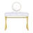 Rectangular White And Gold Vanity Desk With Mirror Jewelry Tray, Metal Frame, 2 Drawers For Spacious Bedroom Storage Solutions