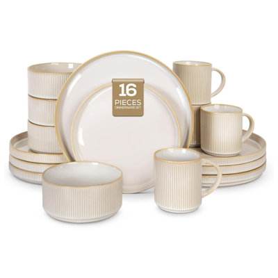 16-Piece Stoneware Dinnerware, Service For 8