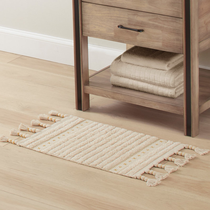 Lucky Brand Maharis Fringe Bath Rug, Ochre