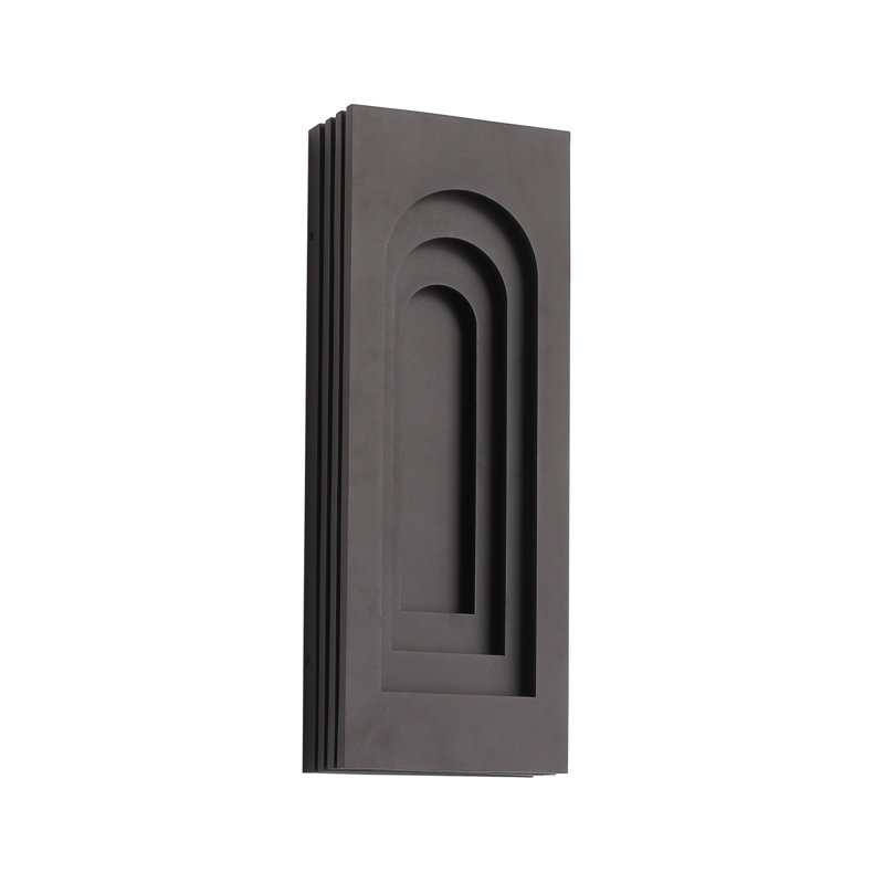 Avenue Outdoor 36"h 3-cct Led Rectangular Curved Top Wall Sconce In Dark Bronze, 24" H x 9" W x 4" D