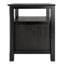 Escoto Black Square Nightstand is constructed from solid and engineered wood, 25 H, 20 W and 20 D