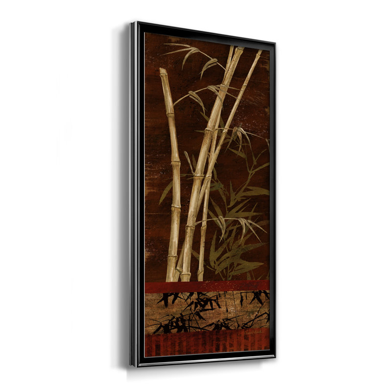 Bamboo Garden I - Peinture sur toile encadrée, H 22,5 po x l 42,5 po x P 1,5 po, Toile avec cadre noir