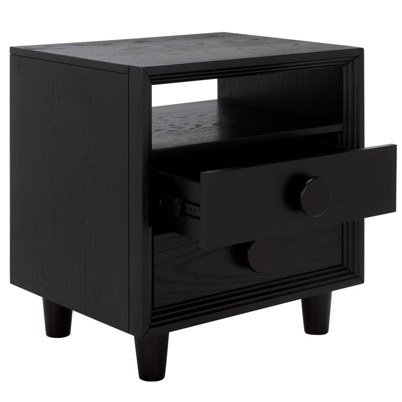 Akanksha 2 Drawer Nightstand, Black