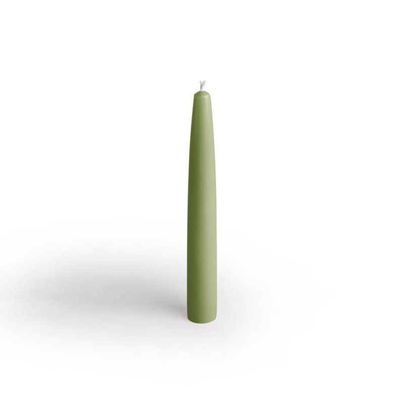 Ensemble de 12 chandelles coniques non parfumées 12 pièces, H 6'', Vert sauge