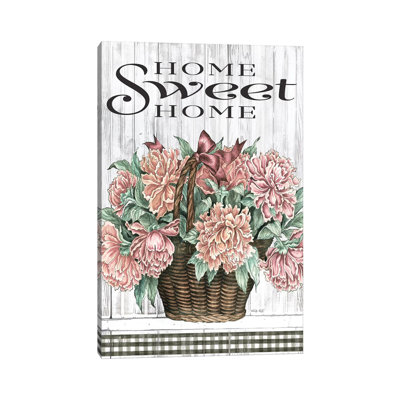 Home Sweet Home Peonies by Cindy Jacobs - Print on Canvas