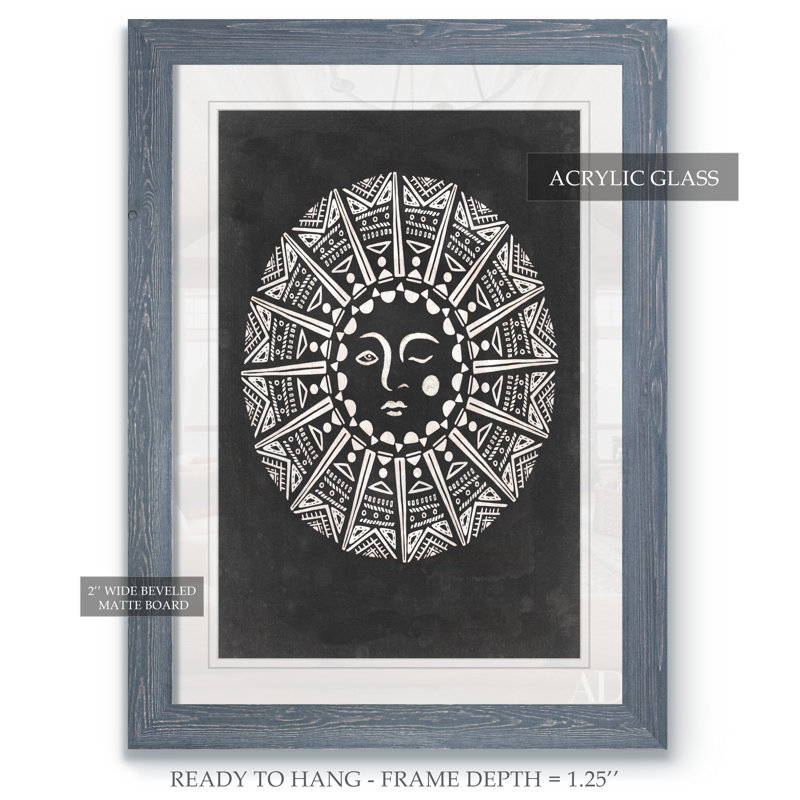 Moon Light I '- reproduction d'art encadrée, H 38 po x l 28 po x P 1,25 po, Cadre en papier gris, Blanc
