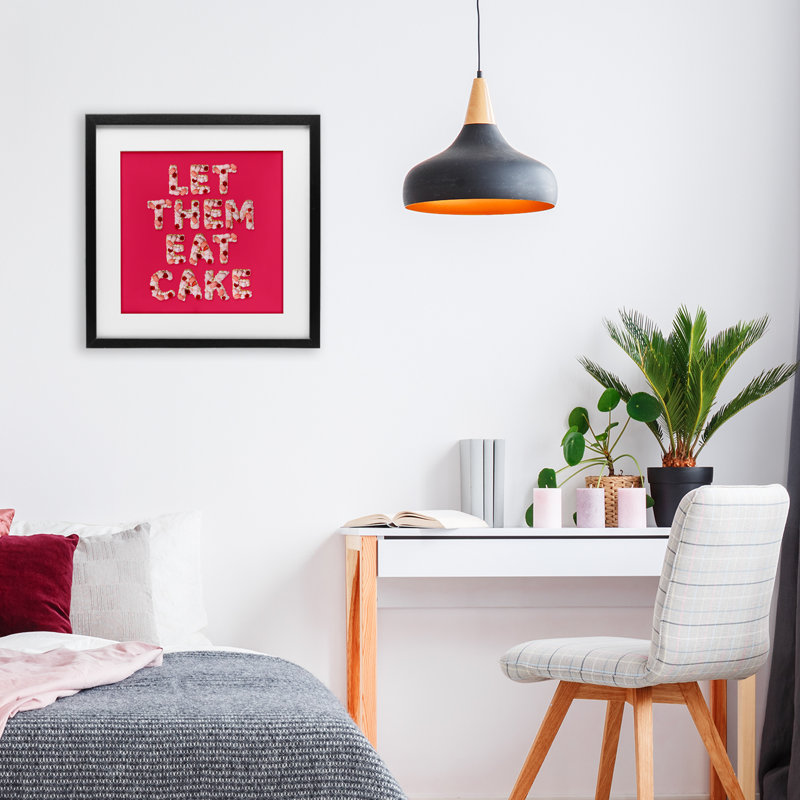 «Let Them Eat Cake», impression sous verre encadrée, design par Lish Creative, H 13 po x l 13 po, Cadre noir minuit
