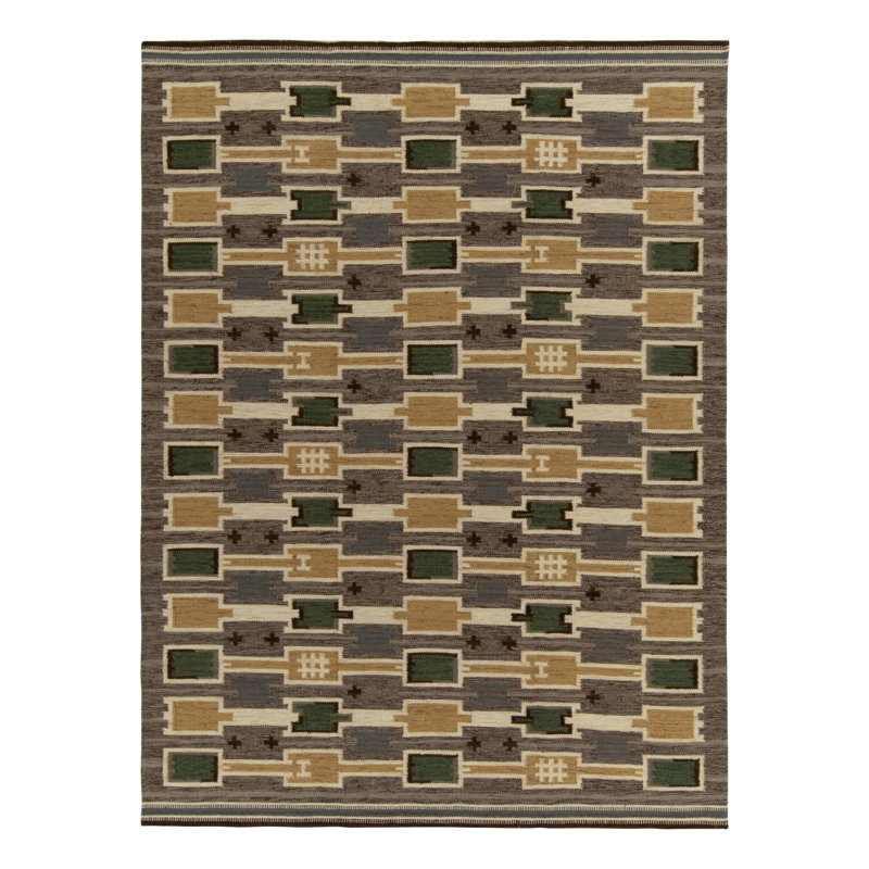 Scandinavian Wool Geometric Area Rug, Rectangle 12' x 16'
