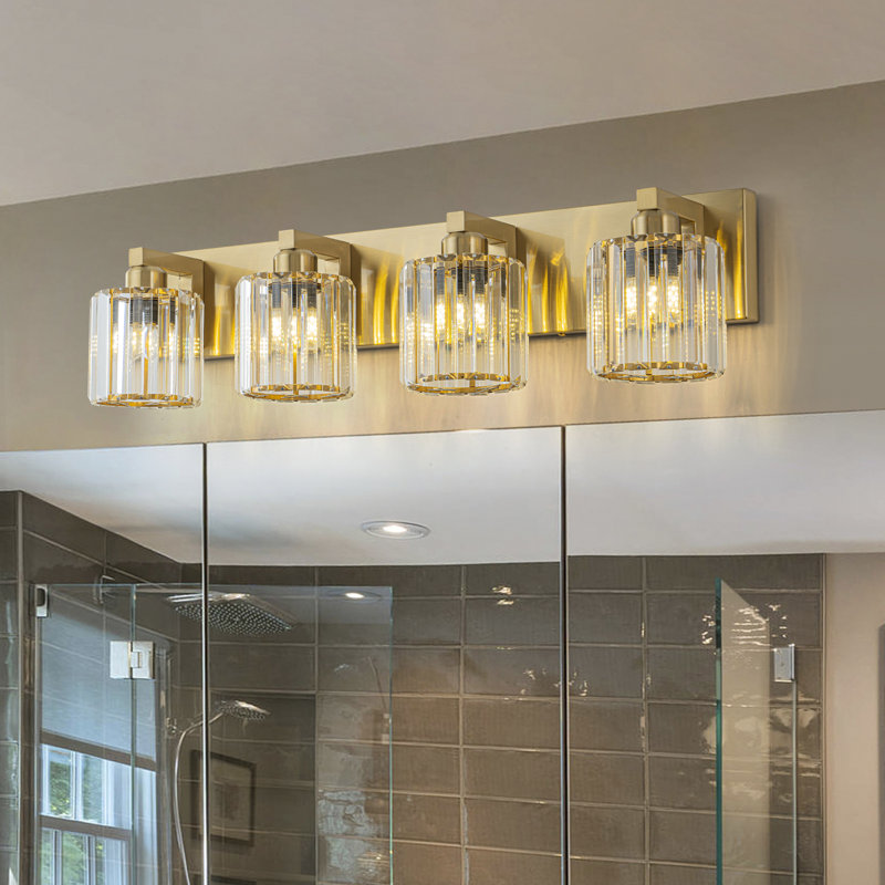 Paislyn Dimmable Crystal Vanity Light, Gold, 4
