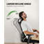 Chaise de bureau ergonomique avec support lombaire, appui-tête en 2 dimensions, accoudoirs réglables, coussin de siège profilé, chaise de bureau d'ordinateur avec roulettes pour la maison et le bureau