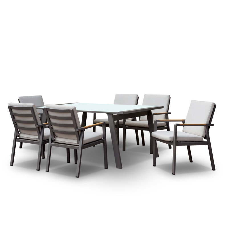 Ensemble de table de salle à manger 6 personnes avec coussins Athanas
