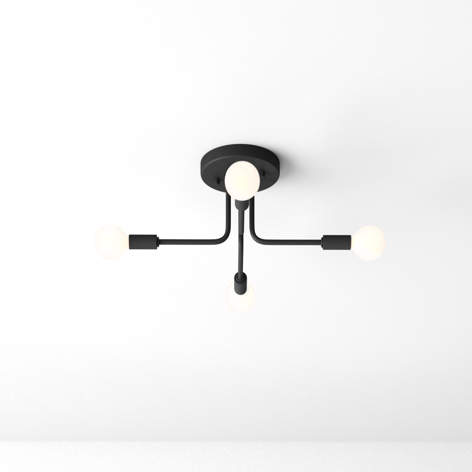 Nealey 4 Light Glass Semi Flush Mount, Midnight Black