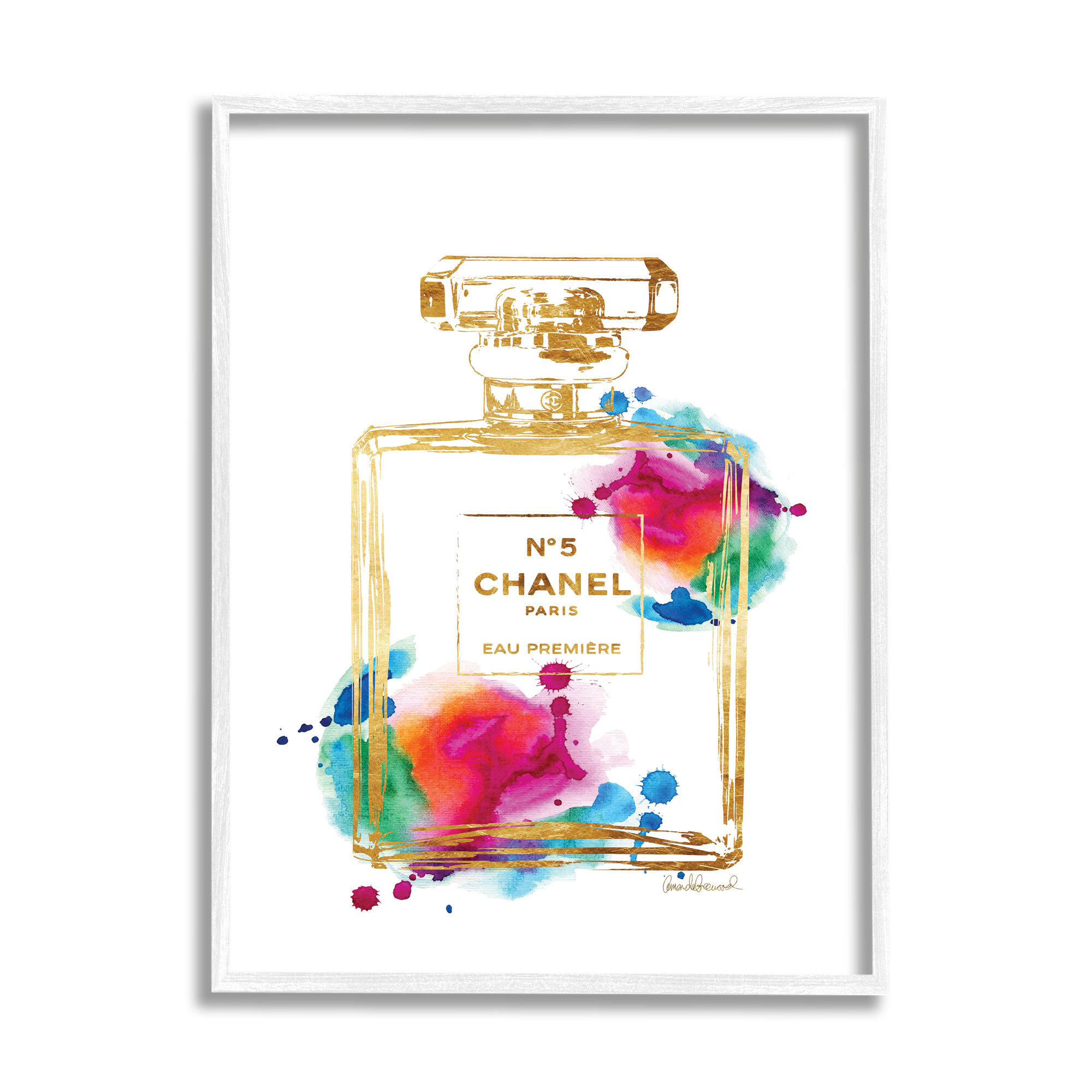 Fashion Perfume Gold Rainbow - Advertisements Print Rosdorf Park Size: 20 H x 16 W, Format: Wall Plaque
