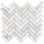 Carreau de mosaïque en marbre à chevrons 1 po x 3 po Carrara