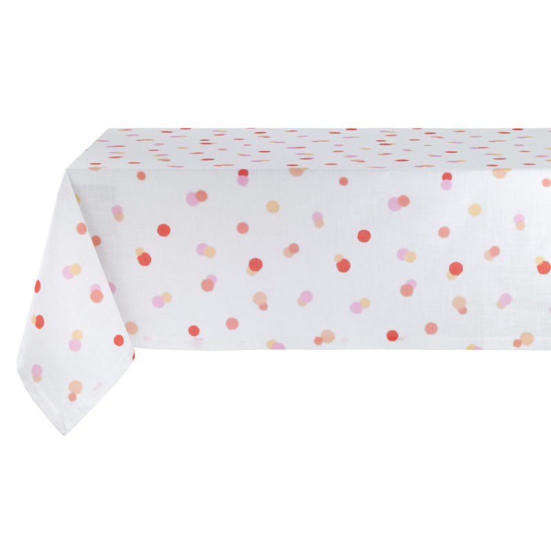 Bubbles Polka Dots Tablecloth, 108"L x 63"W, Orange