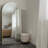 Classic Arched Full-Length Wood Floor Standing Mirror-792013368-792013375
