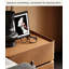Table de chevet rembourrée en cuir de style italien avec rangement pour tiroirs pour chambre à coucher