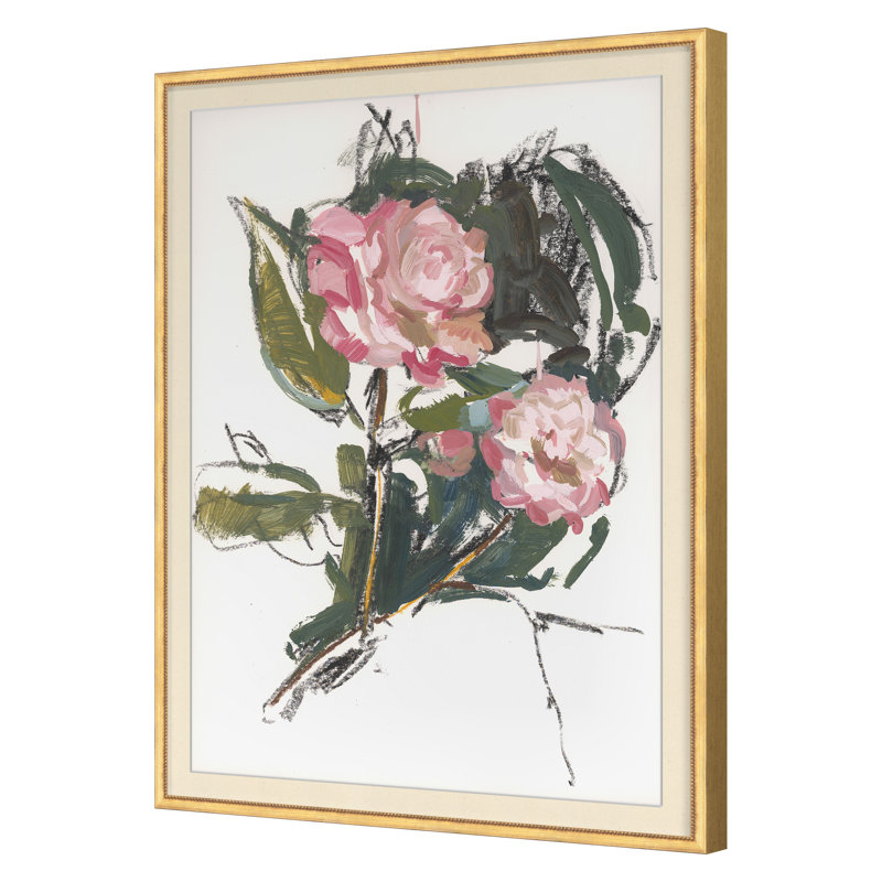 Camellia II Print, 38" H x 28" W, Gold