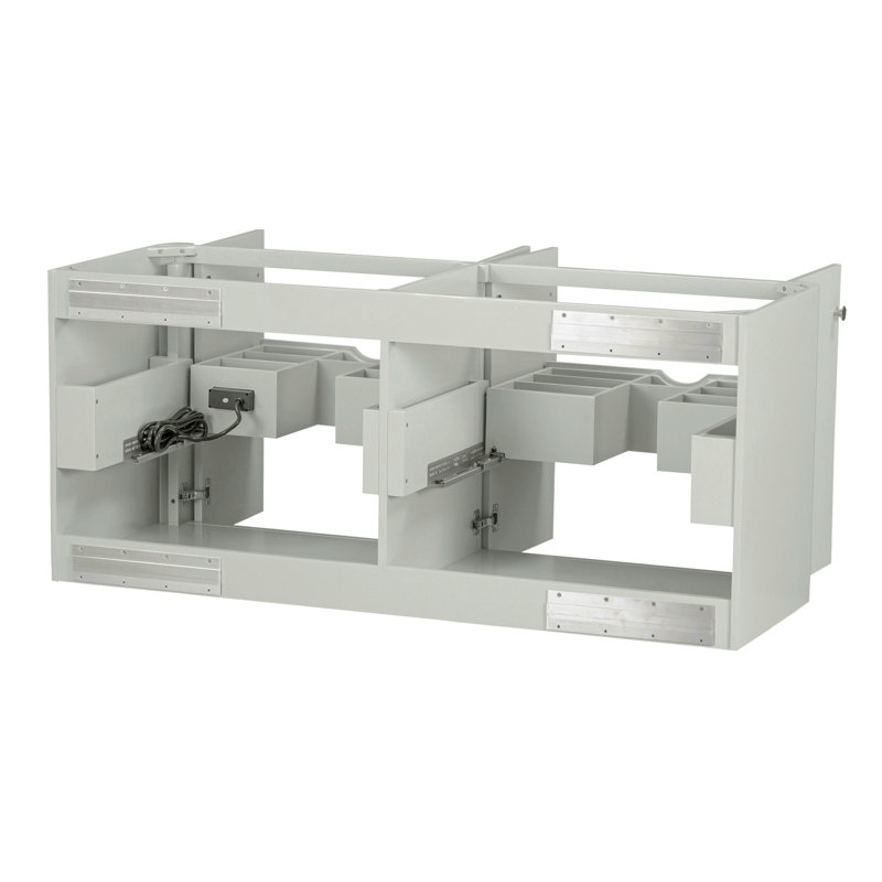 Haley 60 in. Double Sink Bathroom Vanity in Soft Sage with Top, White Quartz