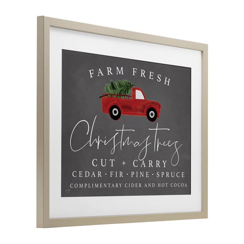 Farm Farm Trees Over, reproduction d'art sous verre, design by Lux + Me Designs, H 13 po x l 16 po, Cadre de récolte en pin