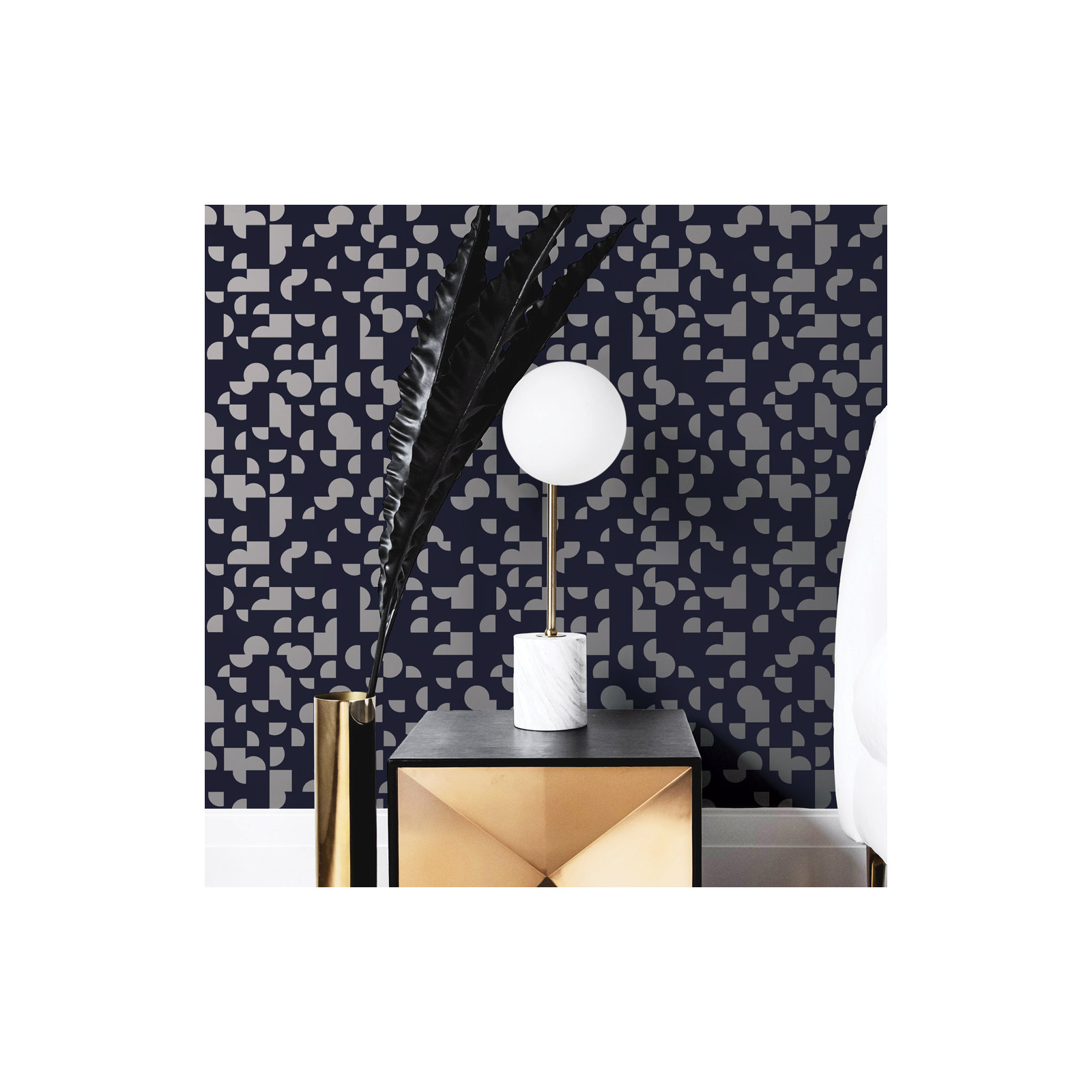 Mod Geo Peel and Stick Wallpaper, Blue