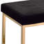 Banc rembourré en tissu et finition champagne