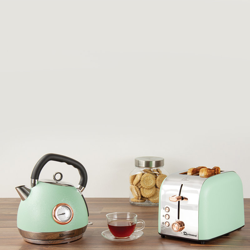 SQ Professional Epoque 1.8L Stainless Steel Electric Tea Kettle, Green