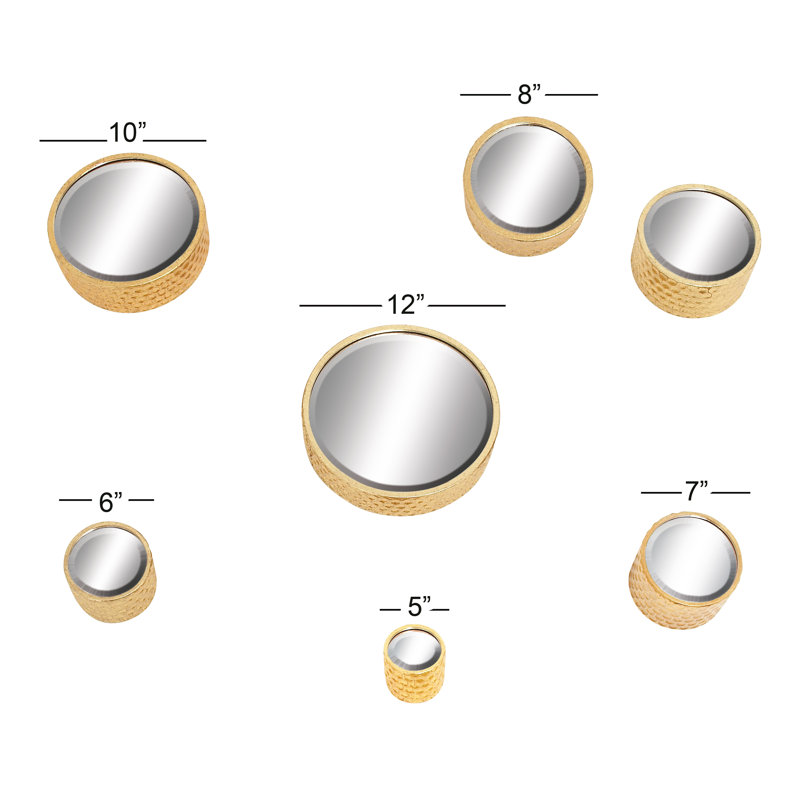 Ensemble de 7 miroirs modernes et contemporains, Or