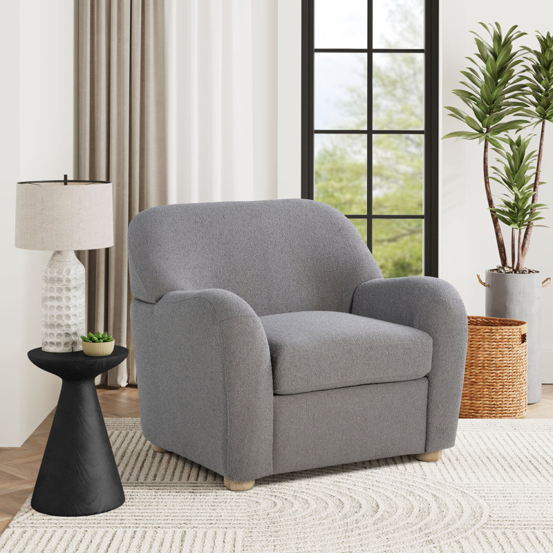 Emily Accent Chair, Gray Polyester