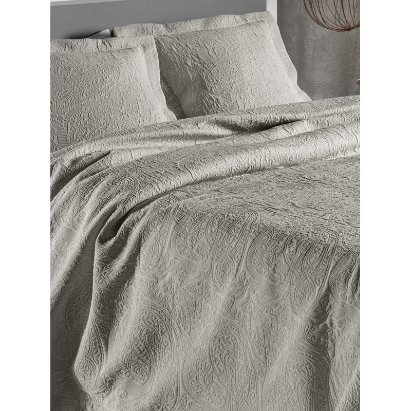 McCordsville Cotton Blend Solid Colour Bedspread, 270 x 270cm Bedspread, Taupe