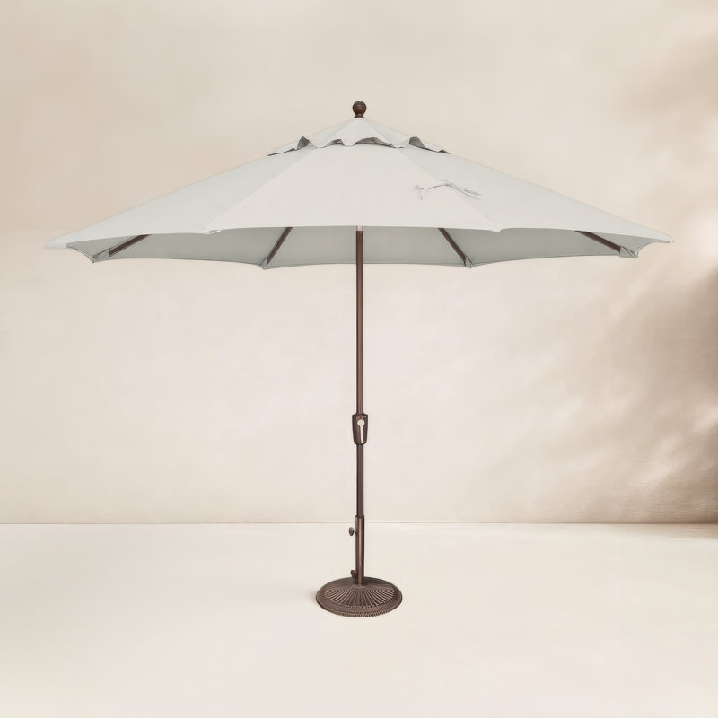 Parasol de marché 11 pi Sheridan Abitha, Bronze, Sunbrella® blanc