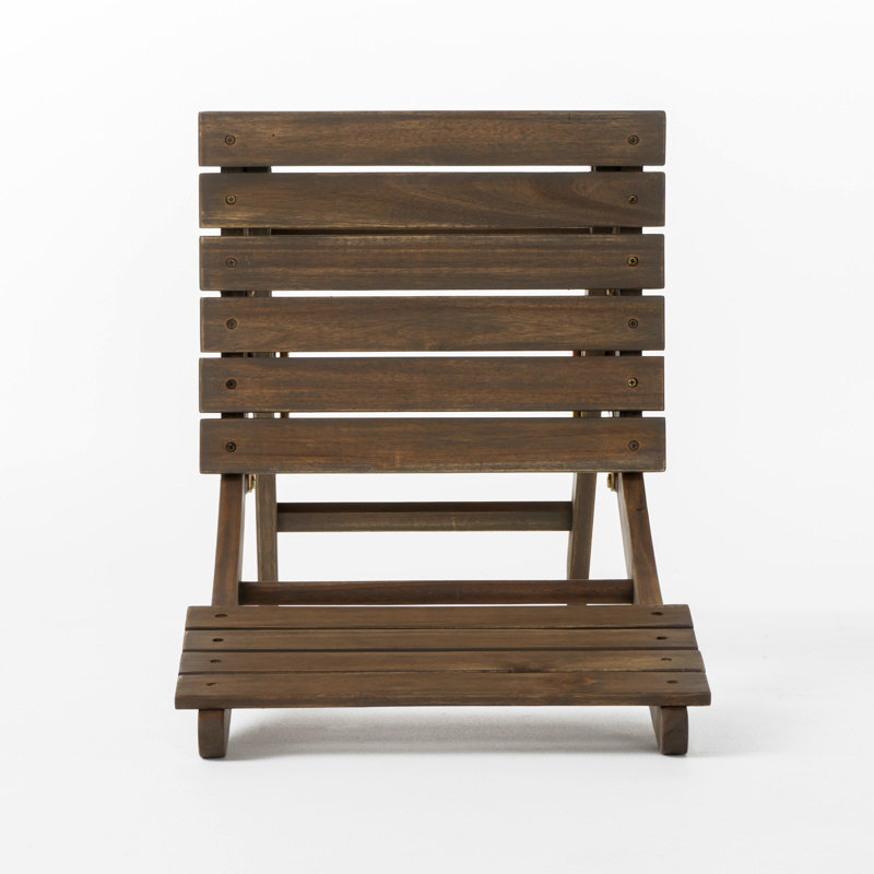 Outdoor Acacia Wood Folding Dining Chair (Set Of 2), Gray