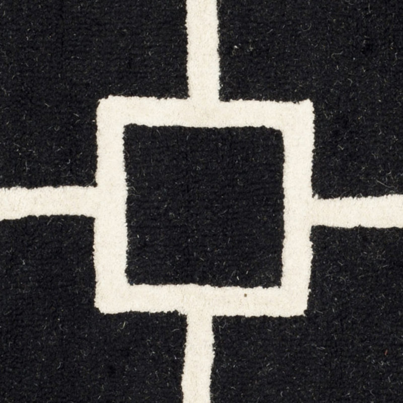 Sanyla Hand Tufted Wool Geometric Rug, Square 6'