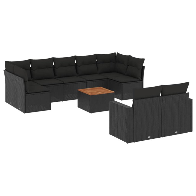Ensemble de canapé de jardin Vidaxl - noir