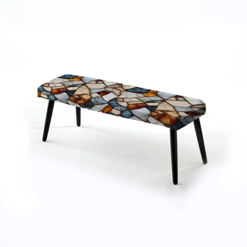Banc rembourré en marbre Earth Tones
