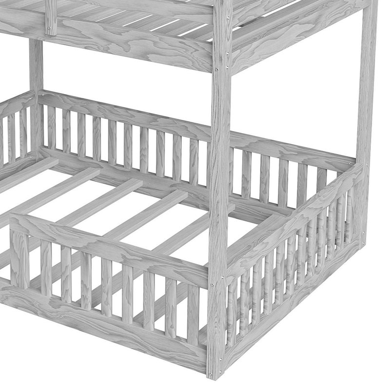 Full Over Full Bunk Bed, Gray