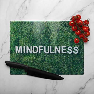 Wellness Mindfulness Designer Glass Chopping Board