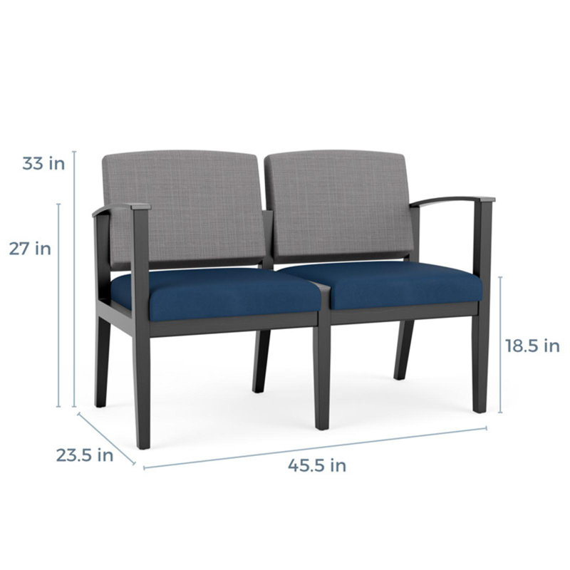 Siège tandem 2 places Amherst, Noir, Chambray gris / Patriot Plus Blue Ridge