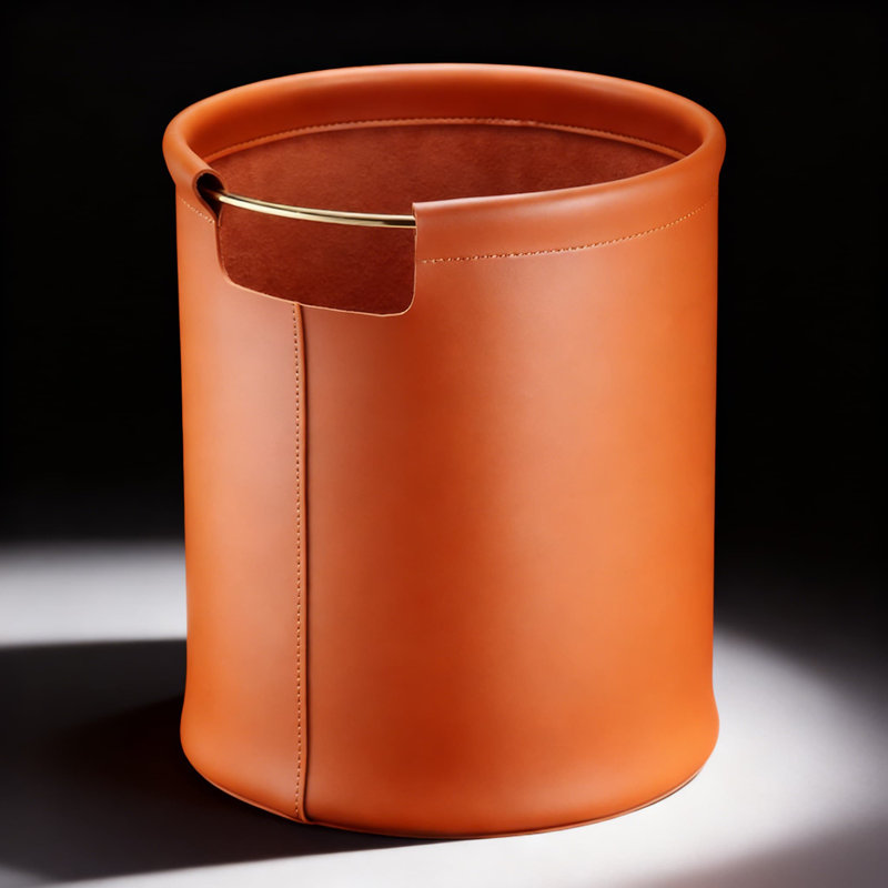 Panier de rangement en cuir fait à la main, bac de rangement élégant et fonctionnel pour le salon, la chambre à coucher, le placard, le panier à linge, imperméable, résistant à l'humidité, résistant aux moisissures, facile à nettoyer