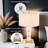 D16x26.5" White Marble Cube Table Lamp