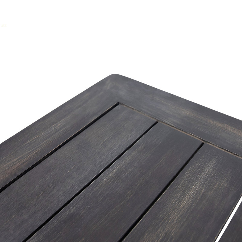 Ensemble de causeuse et table basse en bois d'acacia avec coussins