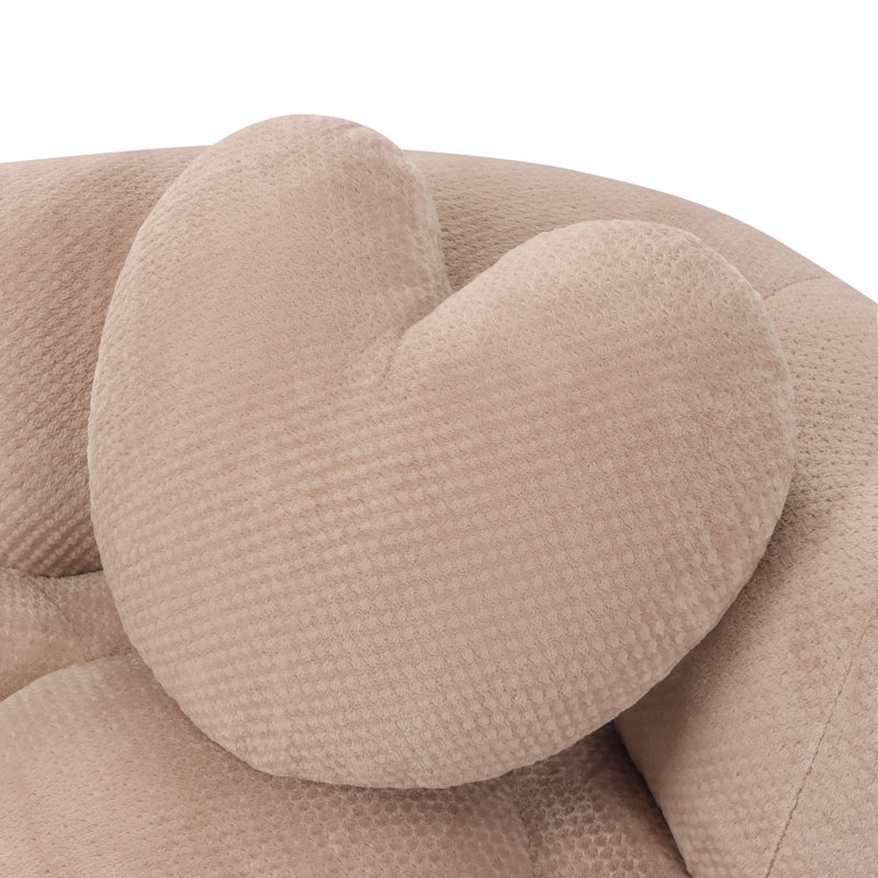 Fauteuil lounge surdimensionné en velours côtelé sans os, canapé de sol convertible sans assemblage, Pink Corduroy, Pink