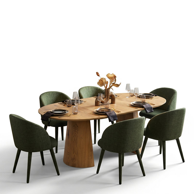 Ensemble de table de salle à manger extensible moderne de 47 à 83 po avec fauteuils rembourrés Modern, Green