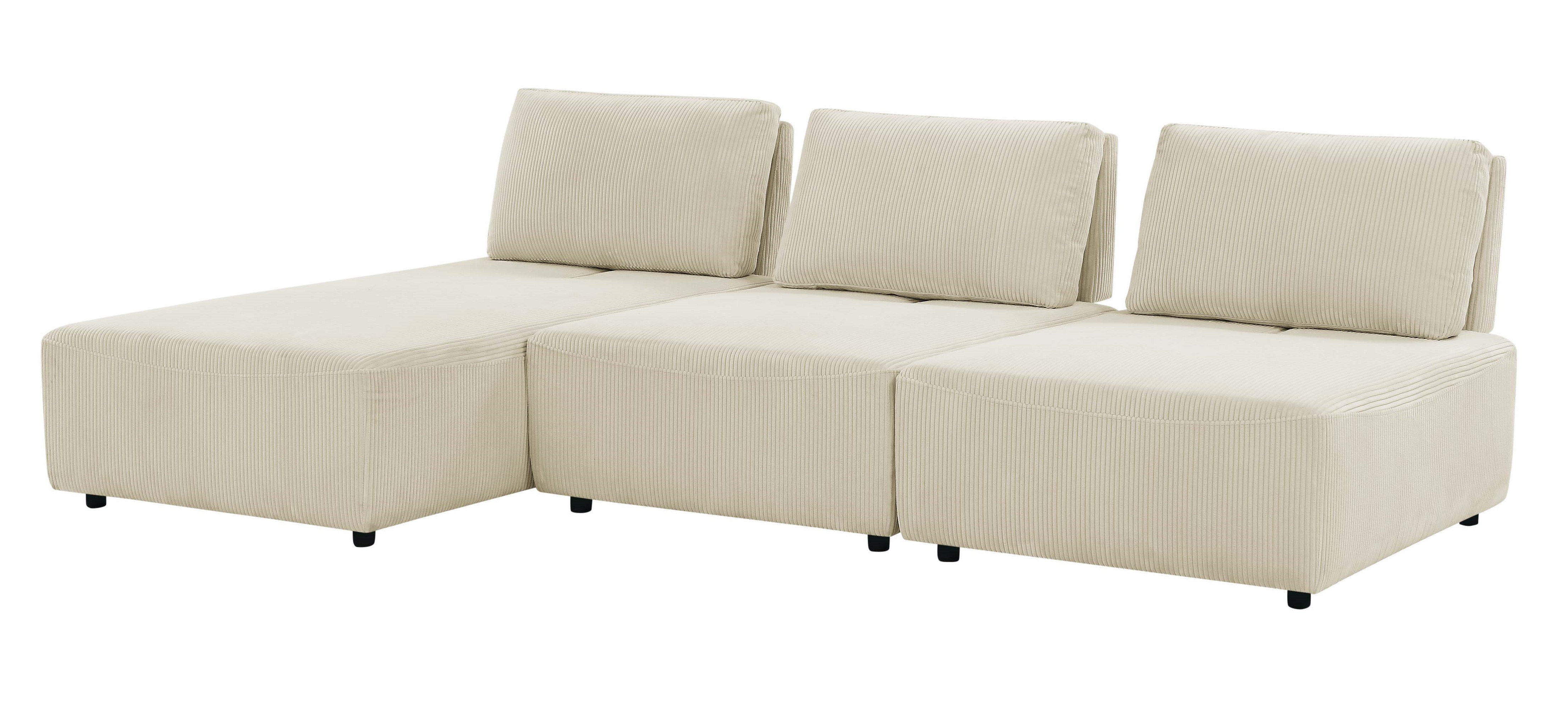 Camecia 3 - Piece Corduroy Sectional