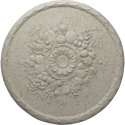 Médaillon de plafond Endurathane Trinity, DO 22 po x P 1 3/4 po (pour auvents jusqu'à 3 po), finition blanc perle peinte à la main