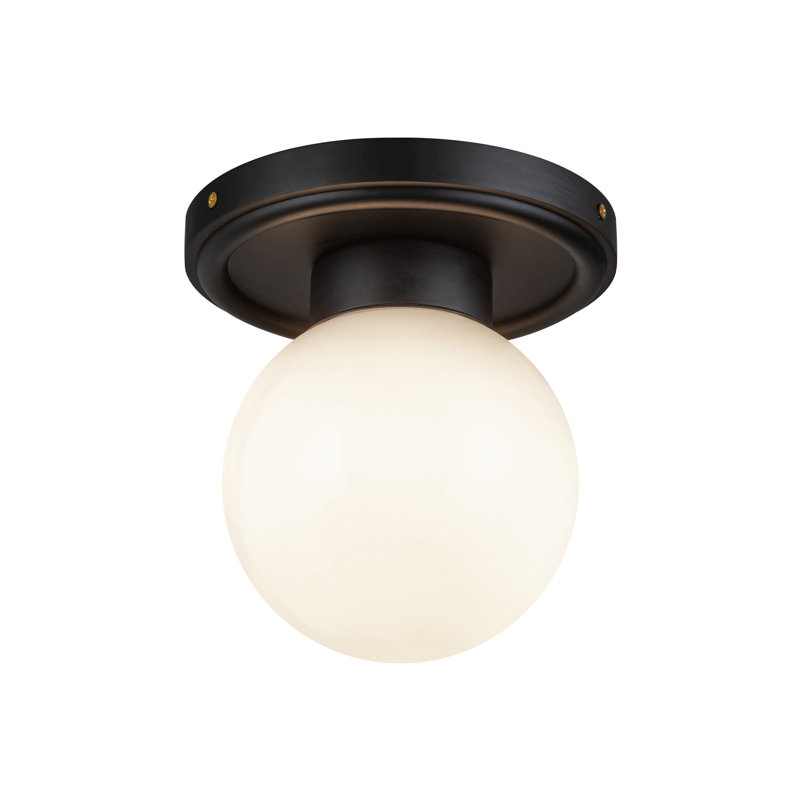 Brantry Glass Semi Flush Mount, Matte Black