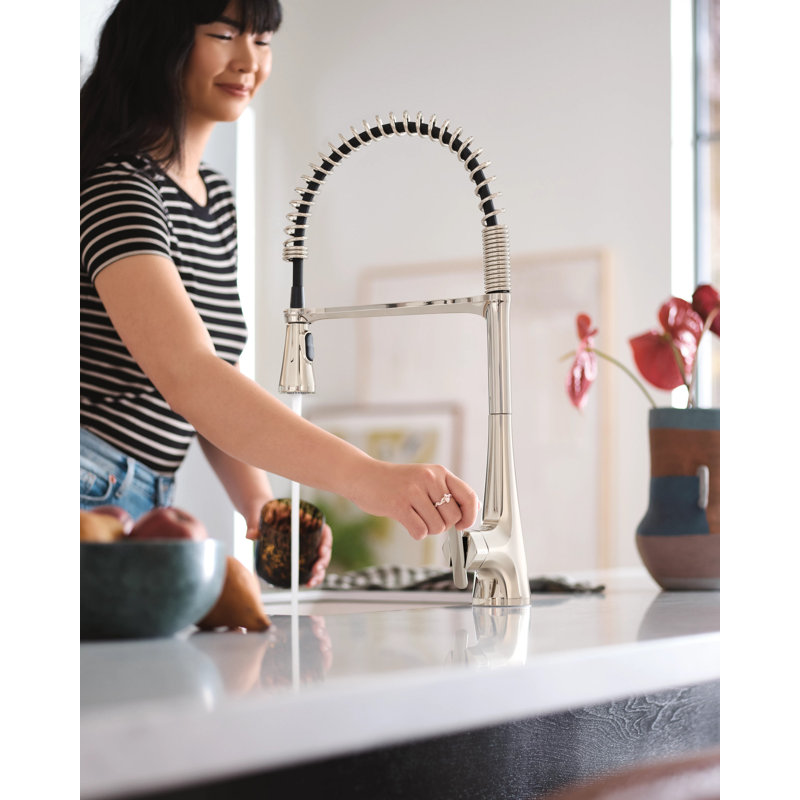 Robinet de cuisine Moen Sinema MotionSense Wave, Nickel poli