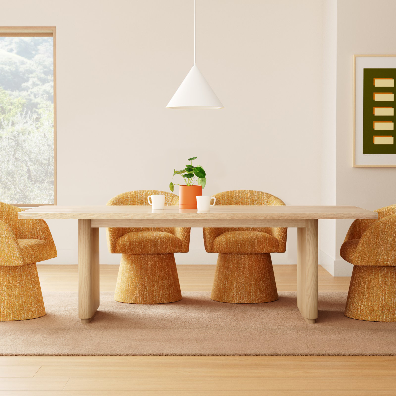 Mille 88" Dining Table, Oak