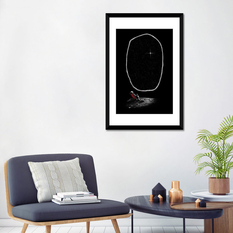 Espace refroidir par impression sur toile Nicebleed, Papier avec cadre noir, Blanc, H 32 po x l 24 po x P 1 po