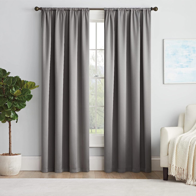 Rideau obscurcissant avec passe-tringle Eclipse Thermapanel, L 54 po x L 84 po, gris
